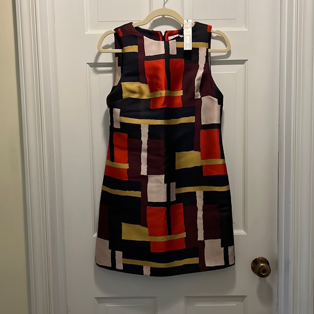 Alice + Olivia Clyde Print Sleeveless A-Line Dress Color Block 2 NWT Multicolor